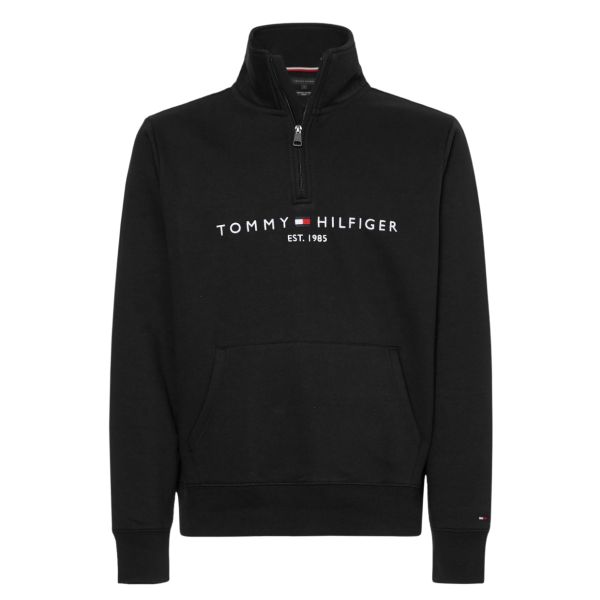 Tommy Hilfiger Logo Mockneck Sweater Zwart