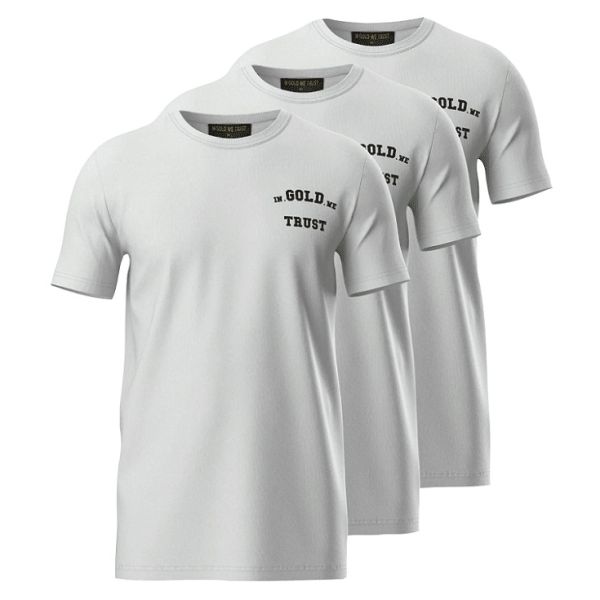 In Gold We Trust Basic T-shirt 3-Pack Wit