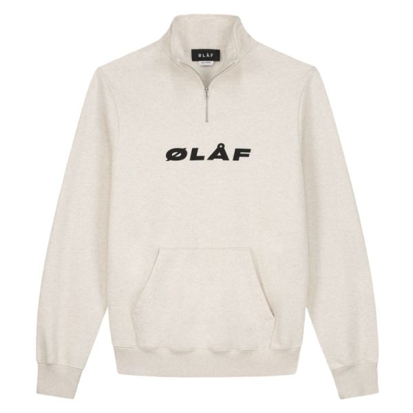 Olaf Italic Zip Mock Sweater Off White