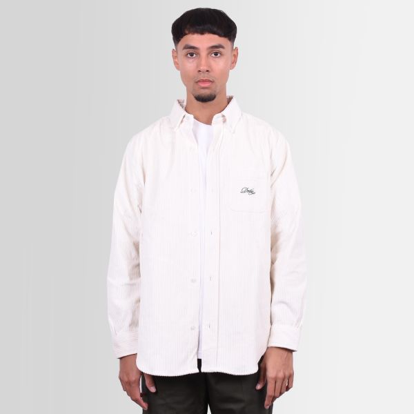 Drôle De Monsieur La Chemise Corduroy Overshirt Off White