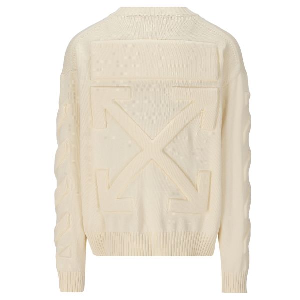 Off-White 3D Diagonal Knitted Sweater Beige