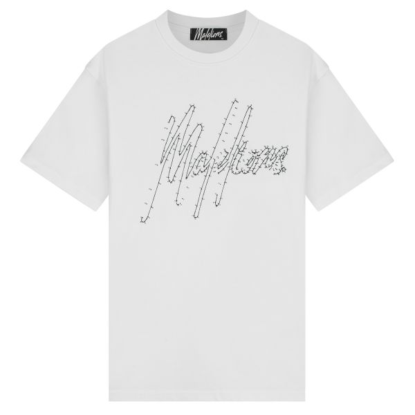 Malelions Line T-shirt Wit