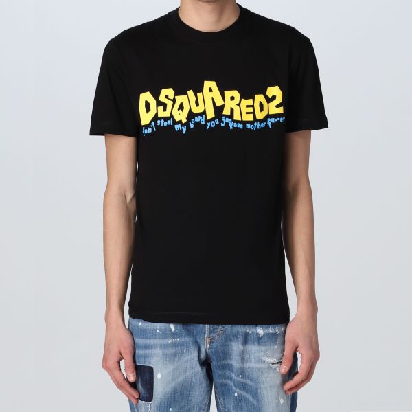 Dsquared2 Waving Logo T-shirt Zwart
