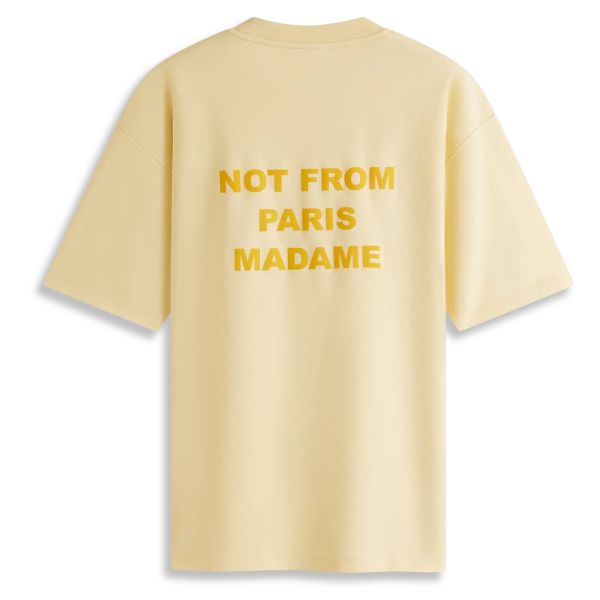 Drôle De Monsieur Slogan T-shirt Geel