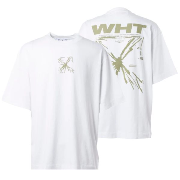 Off-White Splash Arrow Over Skate T-shirt Wit