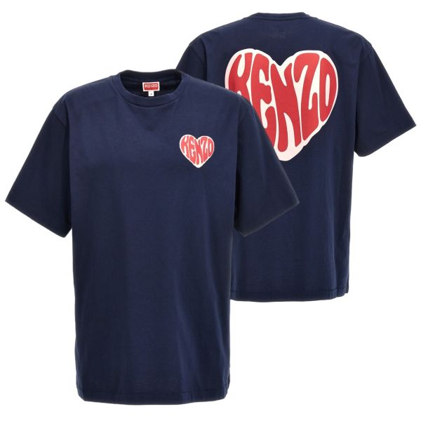 Kenzo Hearts Oversized T-shirt Navy
