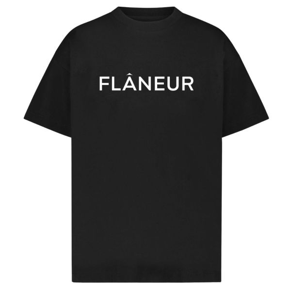 Flâneur Printed Logo T-shirt Zwart