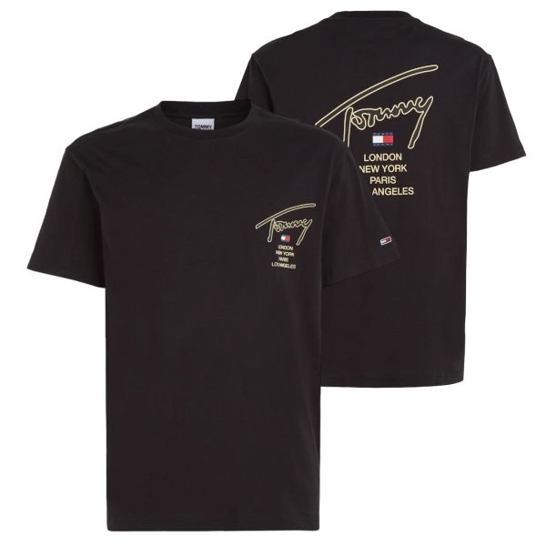 Tommy Jeans Classic Gold Signature T-shirt Zwart