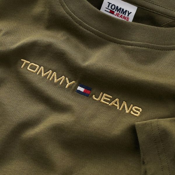 Tommy Jeans Classic Gold Linear T-shirt Donker Groen