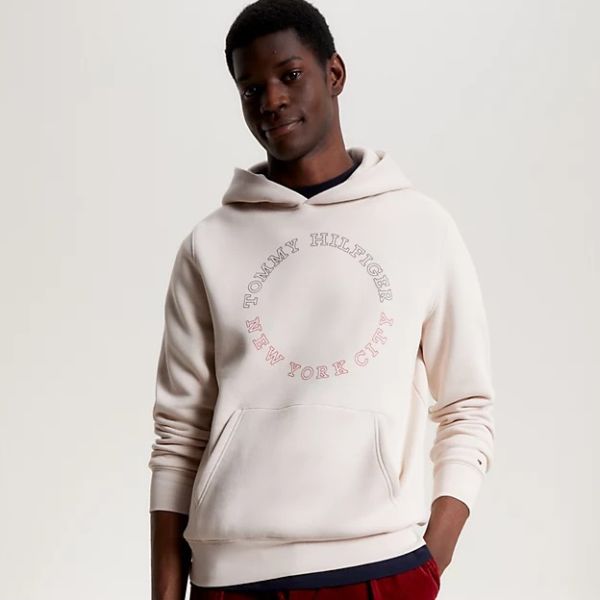 Tommy Hilfiger Monotype Roundall Hoodie Off White