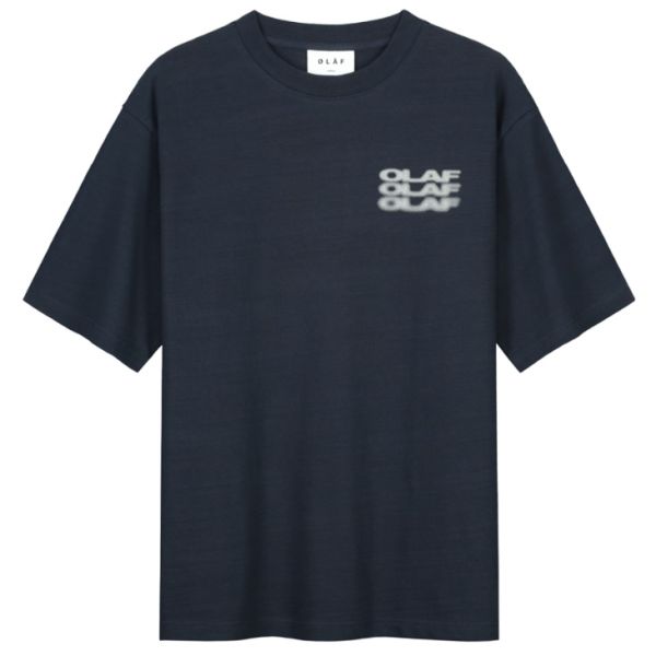 Olaf Blur Logo T-shirt Navy