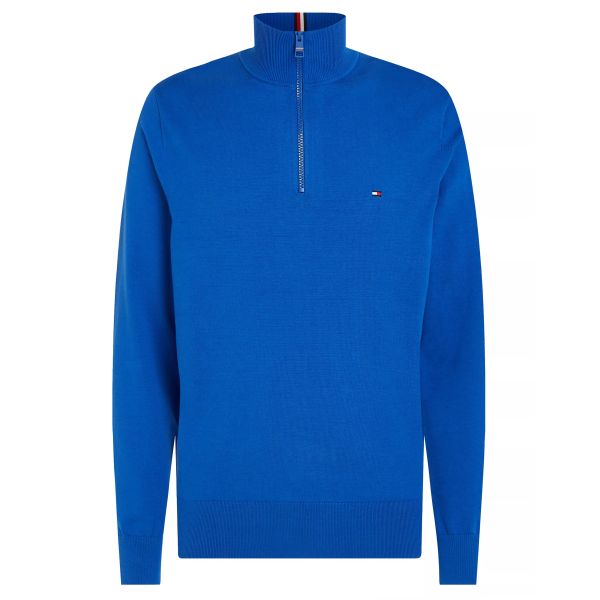 Tommy Hilfiger Zip Mock Sweater Blauw
