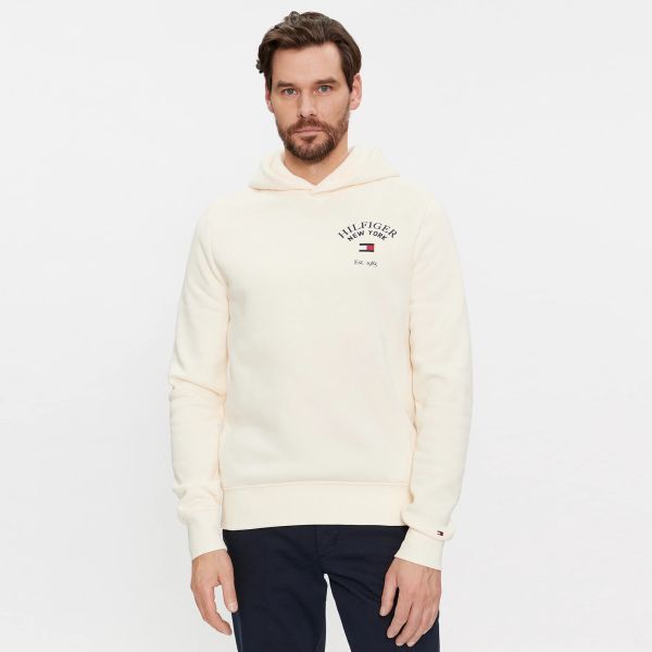 Tommy Hilfiger Arched Varsity Hoodie Off White