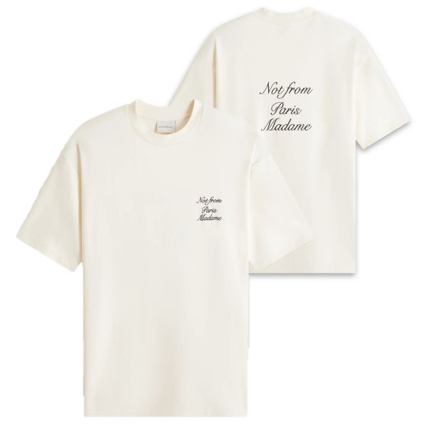 Drôle De Monsieur Slogan Cursive T-shirt Off White