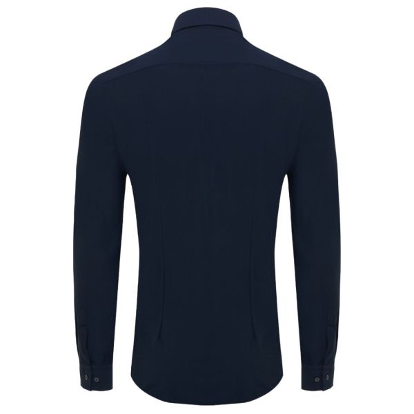 Genti Fresno Skin Fit Overhemd Navy