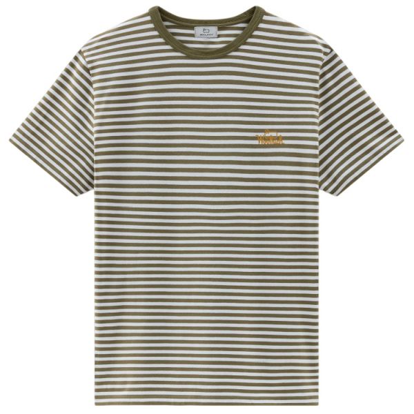 Woolrich Striped T-shirt Groen/Wit
