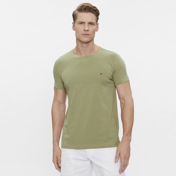 Tommy Hilfiger Stretch Slim Fit T-shirt Donker Groen