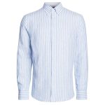 Tommy Hilfiger Bold Linen Stripe Overhemd Blauw/Wit