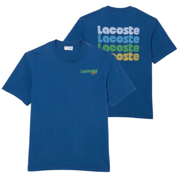 Lacoste Ombré Back T-shirt Blauw