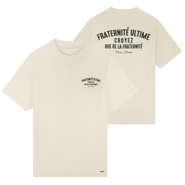Croyez Fraternité Puff T-shirt Off White Donker Groen
