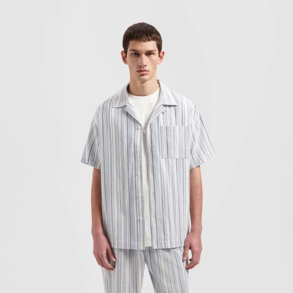 Olaf Stripe Overhemd Blauw/Wit
