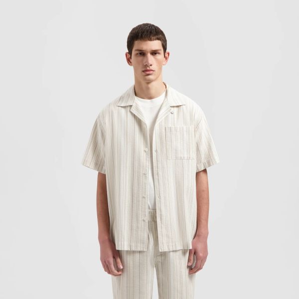 Olaf Stripe Overhemd Bruin/Wit