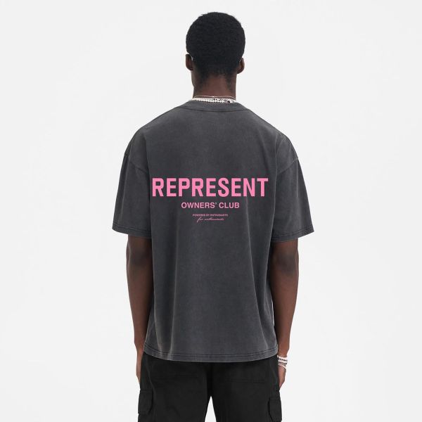 Represent Owners Club T-shirt Antraciet/Roze